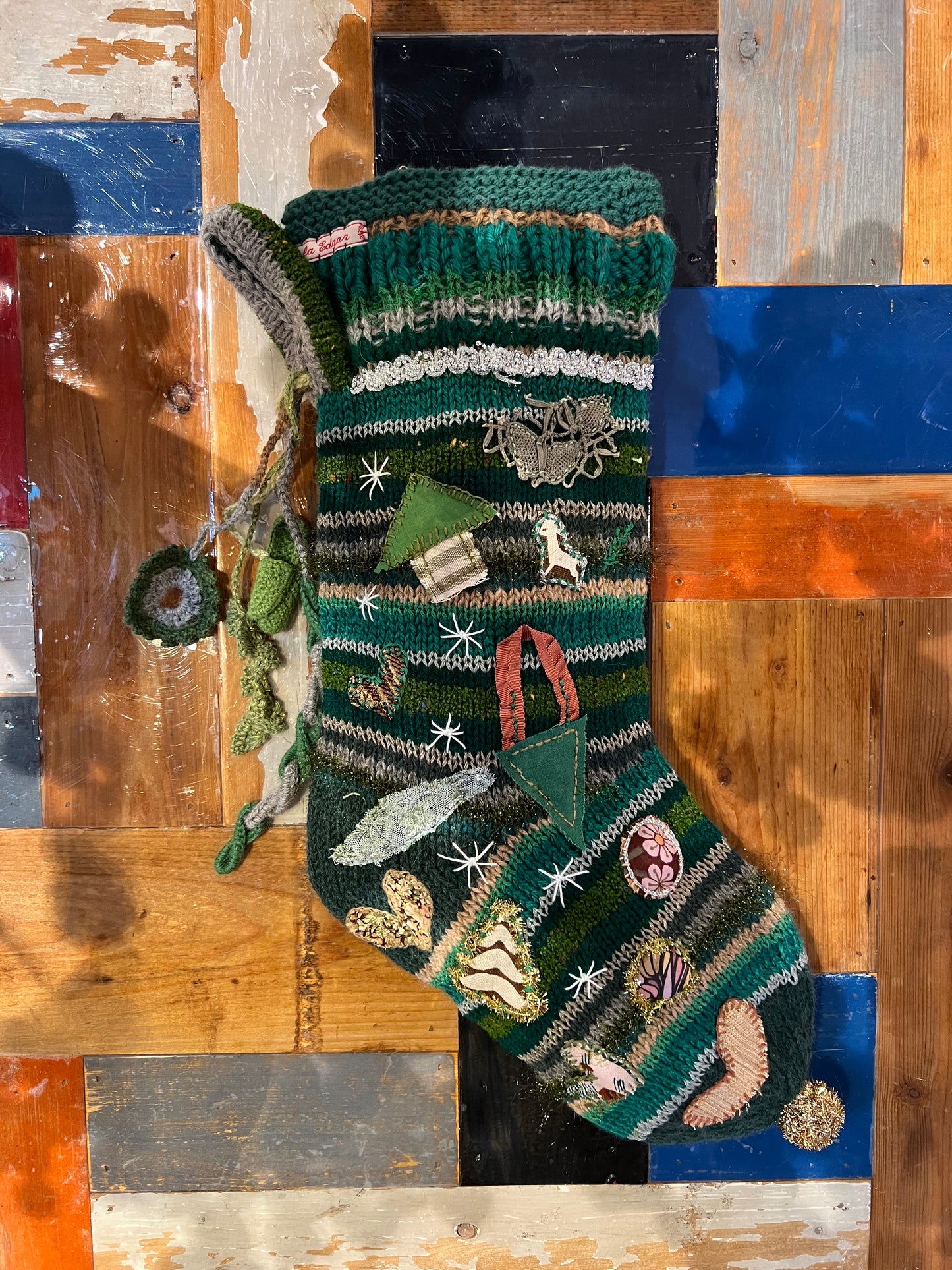 SANTA'S CHRISTMAS SOCK GREEN - CRÈME de la CRÈME à la HELLE