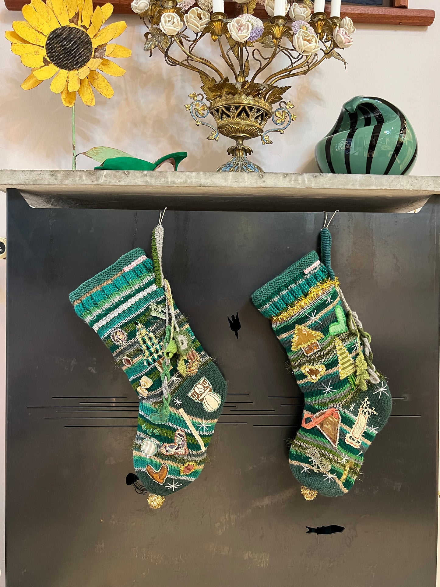 SANTA'S CHRISTMAS SOCK GREEN - CRÈME de la CRÈME à la HELLE