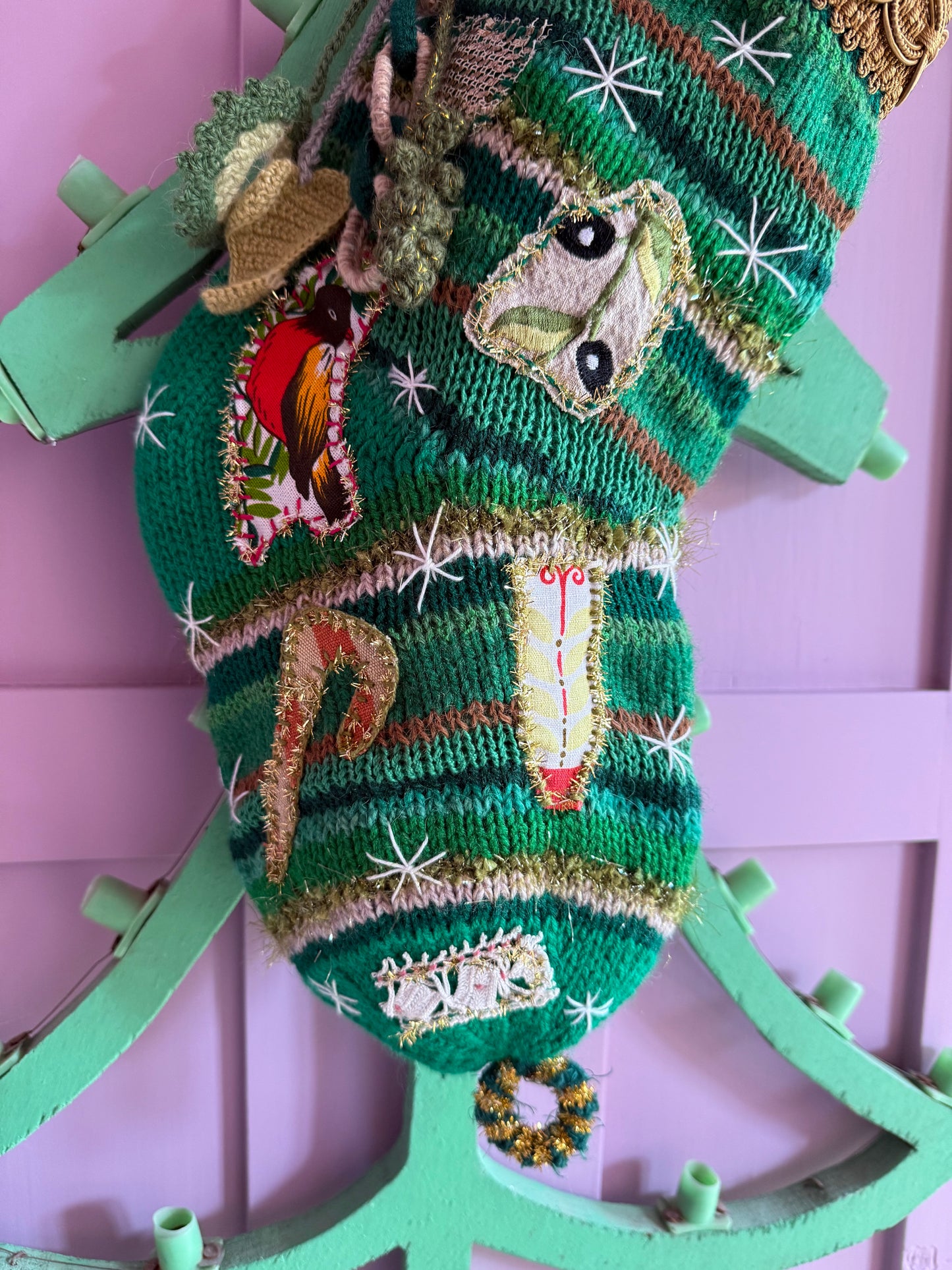 SANTA'S CHRISTMAS SOCK GREEN - CRÈME de la CRÈME à la HELLE