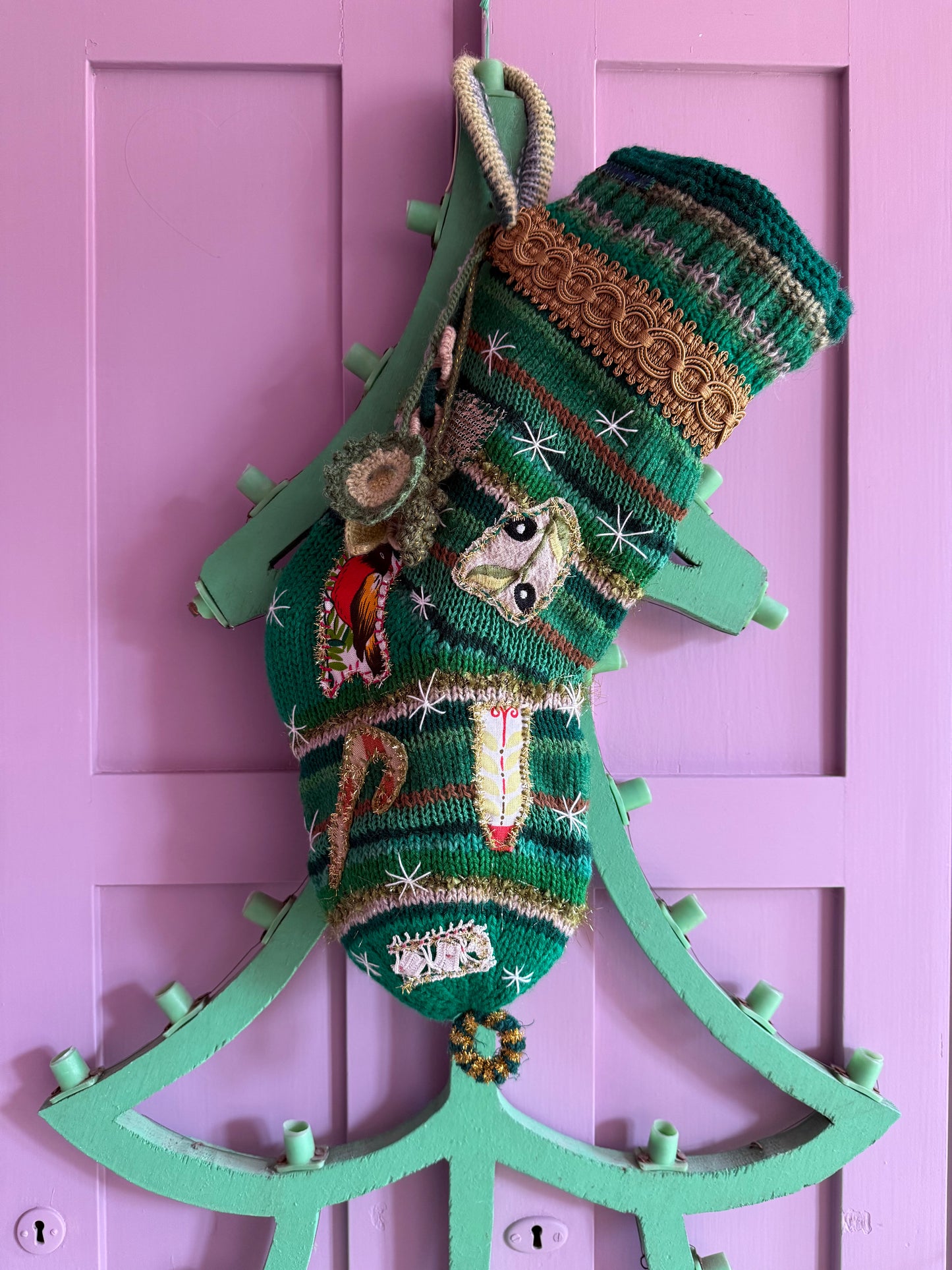 SANTA'S CHRISTMAS SOCK GREEN - CRÈME de la CRÈME à la HELLE