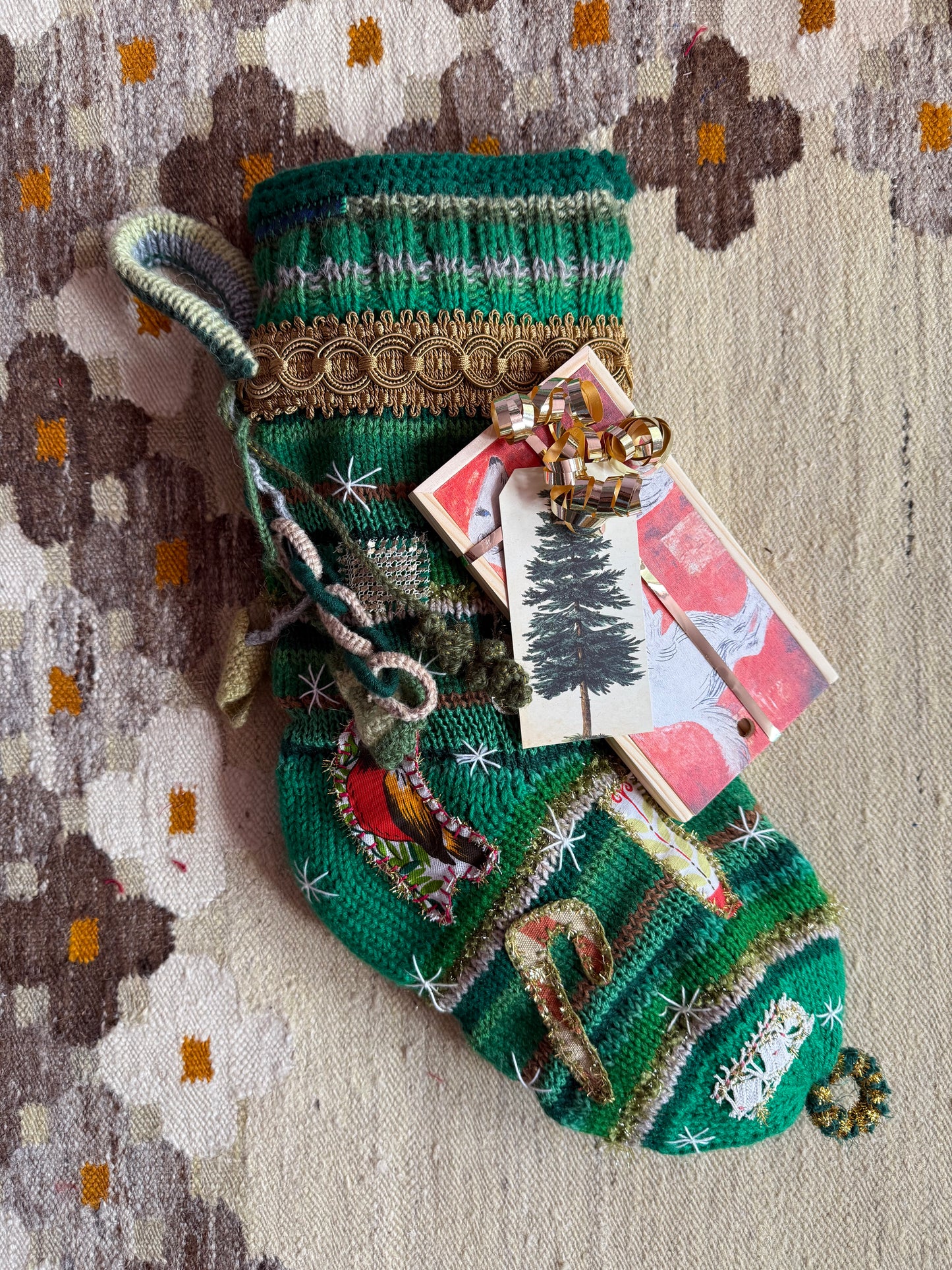 SANTA'S CHRISTMAS SOCK GREEN - CRÈME de la CRÈME à la HELLE