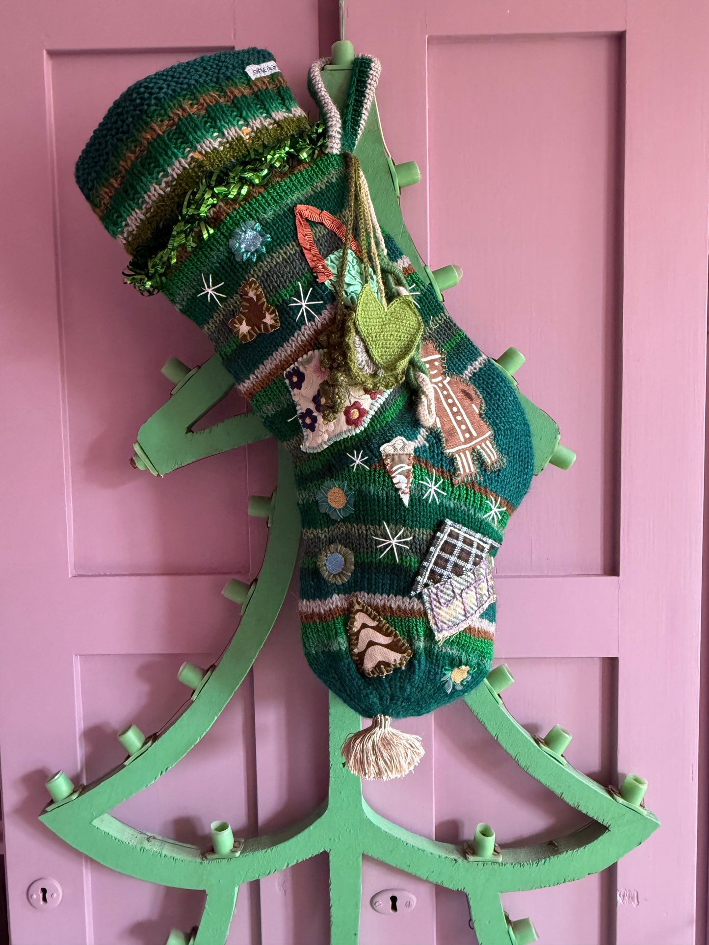SANTA'S CHRISTMAS SOCK GREEN - CRÈME de la CRÈME à la HELLE