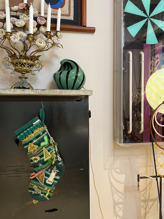 SANTA'S CHRISTMAS SOCK GREEN - CRÈME de la CRÈME à la HELLE