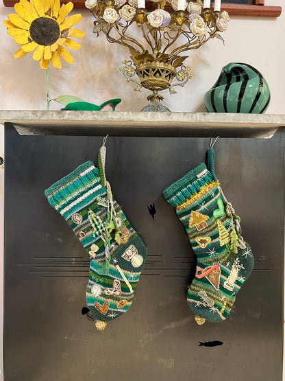 SANTA'S CHRISTMAS SOCK GREEN - CRÈME de la CRÈME à la HELLE